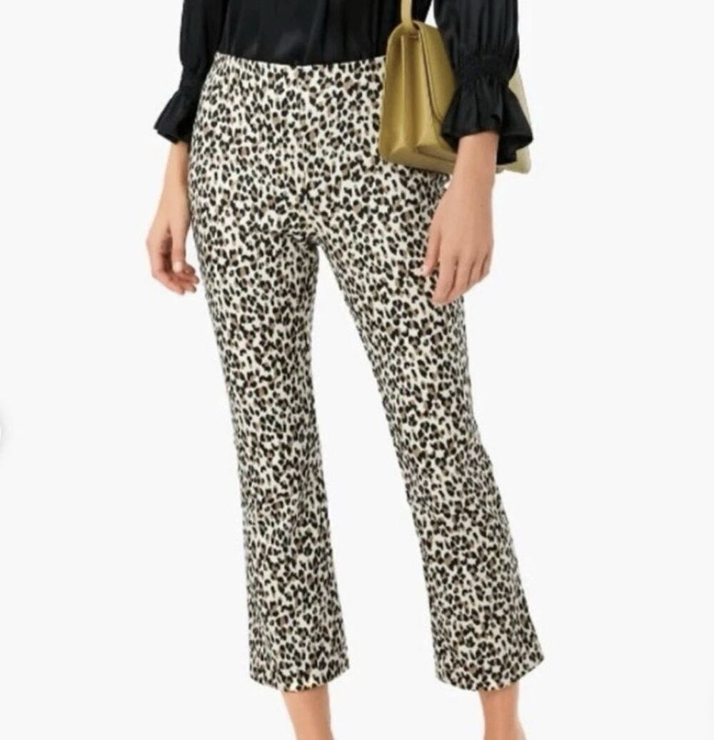 Tuckernuck Ashford Cropped Pants Leopard Print-Women’s XS Business Casual EUC